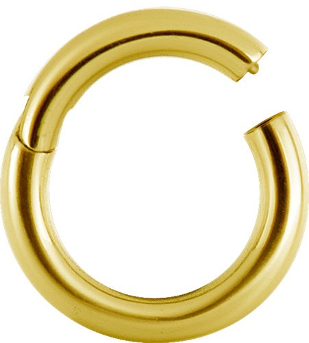 ARGOLLA DE ACERO QUIRURGICO DORADO CONTINUA CLICKER CON BISAGRA 1 2MM